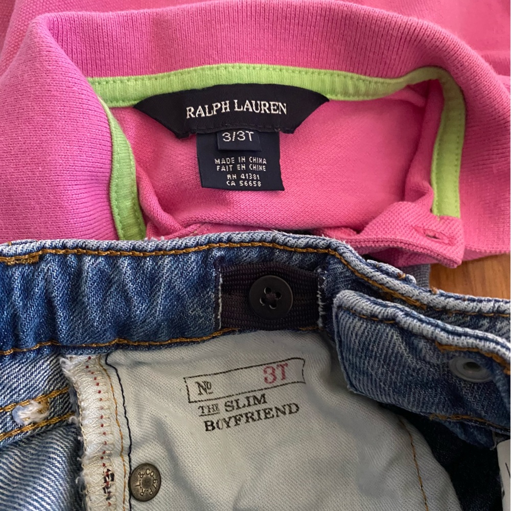 Polo by Ralph Lauren Girls Mesh Polo and Slim Boyfriend Jeans Set - Picture 13 of 13